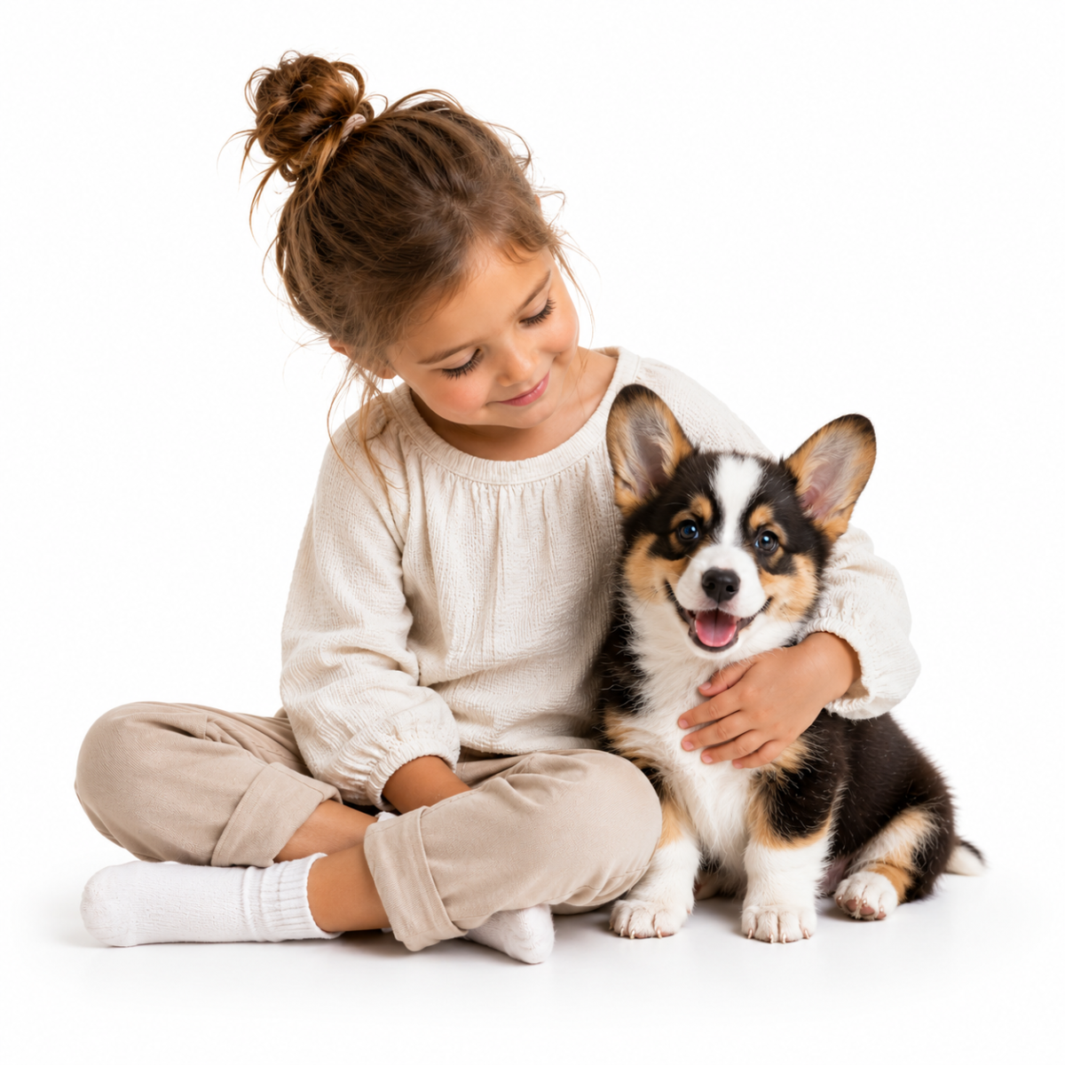 Barn med corgivalp